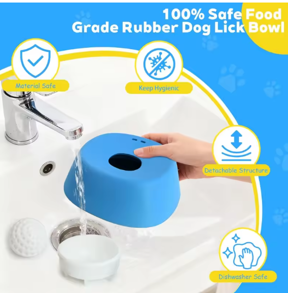 Anti-Choking Slow Feeder Dog Bowl - food grade rubber features