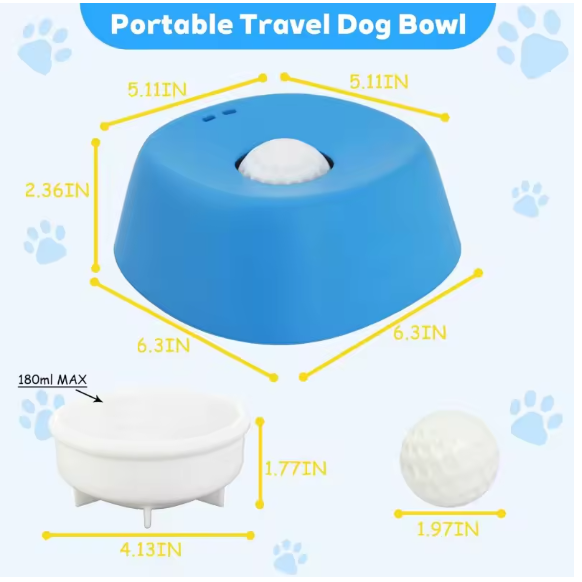 Anti-Choking Slow Feeder Dog Bowl - dimensions